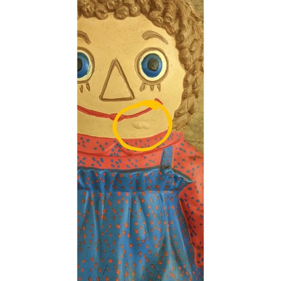 Vintage 70s Raggedy Ann Handmade Ceramic Figure - Picture 3 of 10
